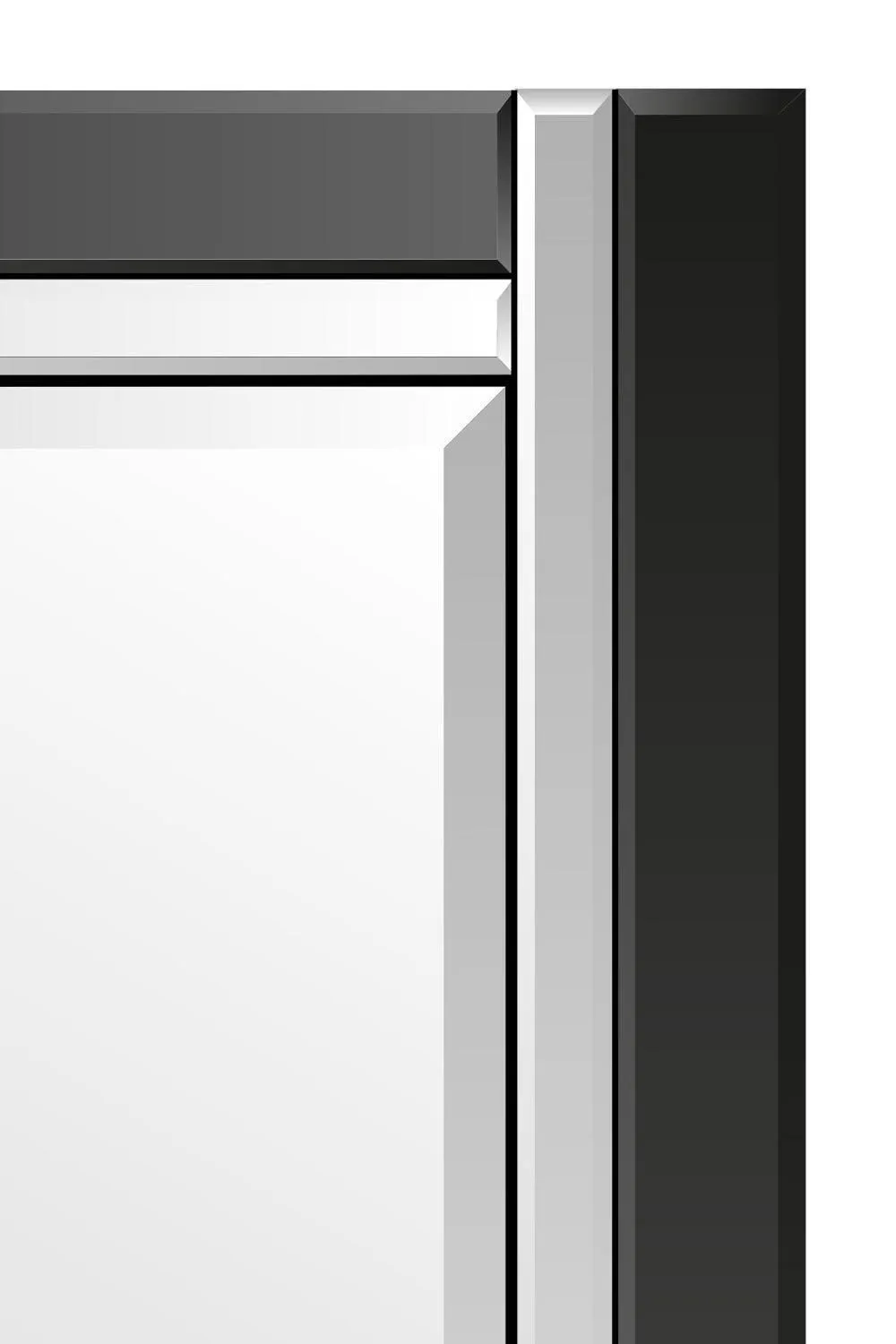 MirrorOutlet 'Aston' Black All Glass Venetian Full Length Cheval Mirror 150 x 40 CM 3