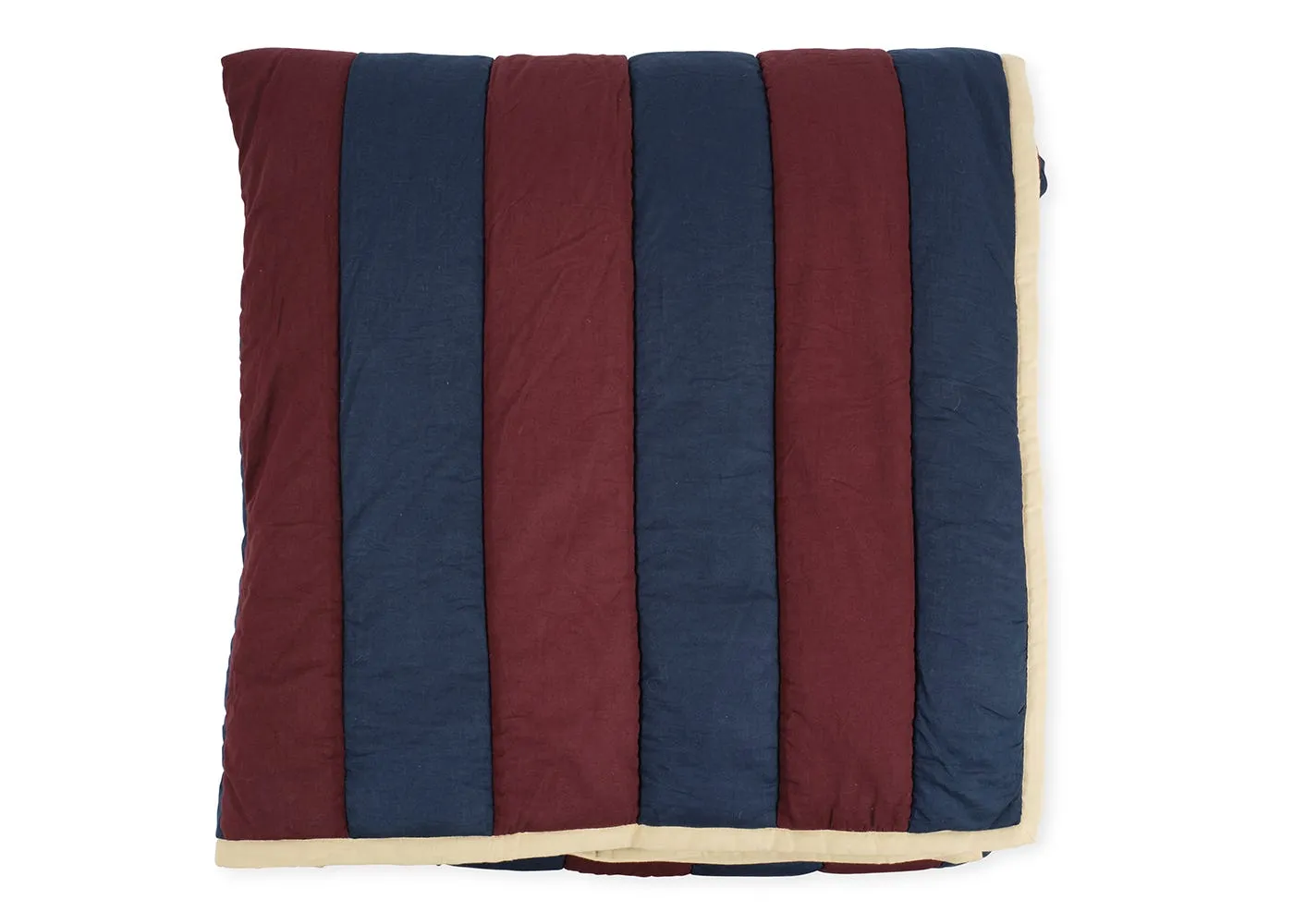Heal's Stripe Quilt Aubergine and Navy 140 x 200cm