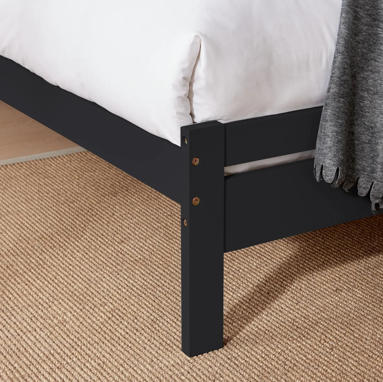 FurnitureboxUK Declan Solid Pine King Size Bed Frame in Dark Grey 5