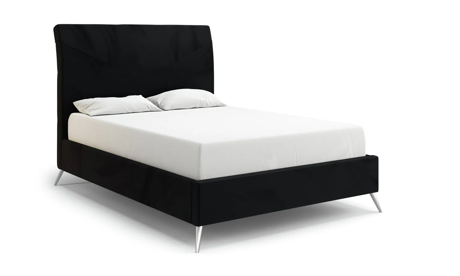 MiBed Seattle Velvet Kingsize Bed Frame - Black