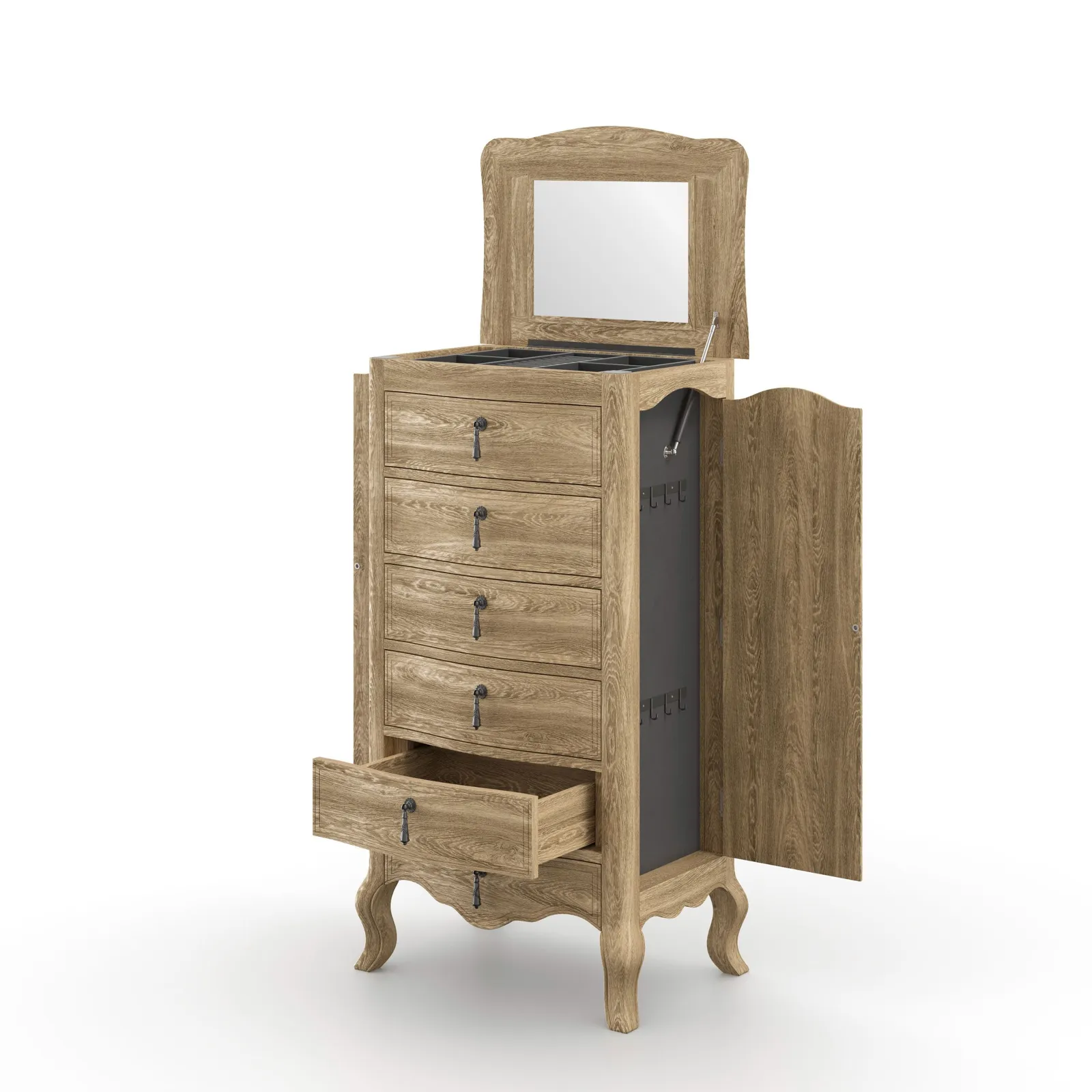 Salcombe Jewellery Chest, Pale Weathered Oak