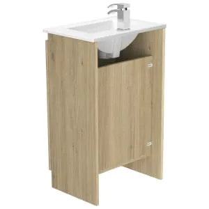 Newland Natural Oak Slimline Basin Floorstanding Unit - 500mm 2