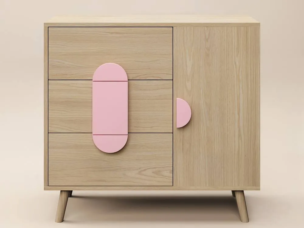 Flair Noah Chest of Drawers Oak in Pink 5