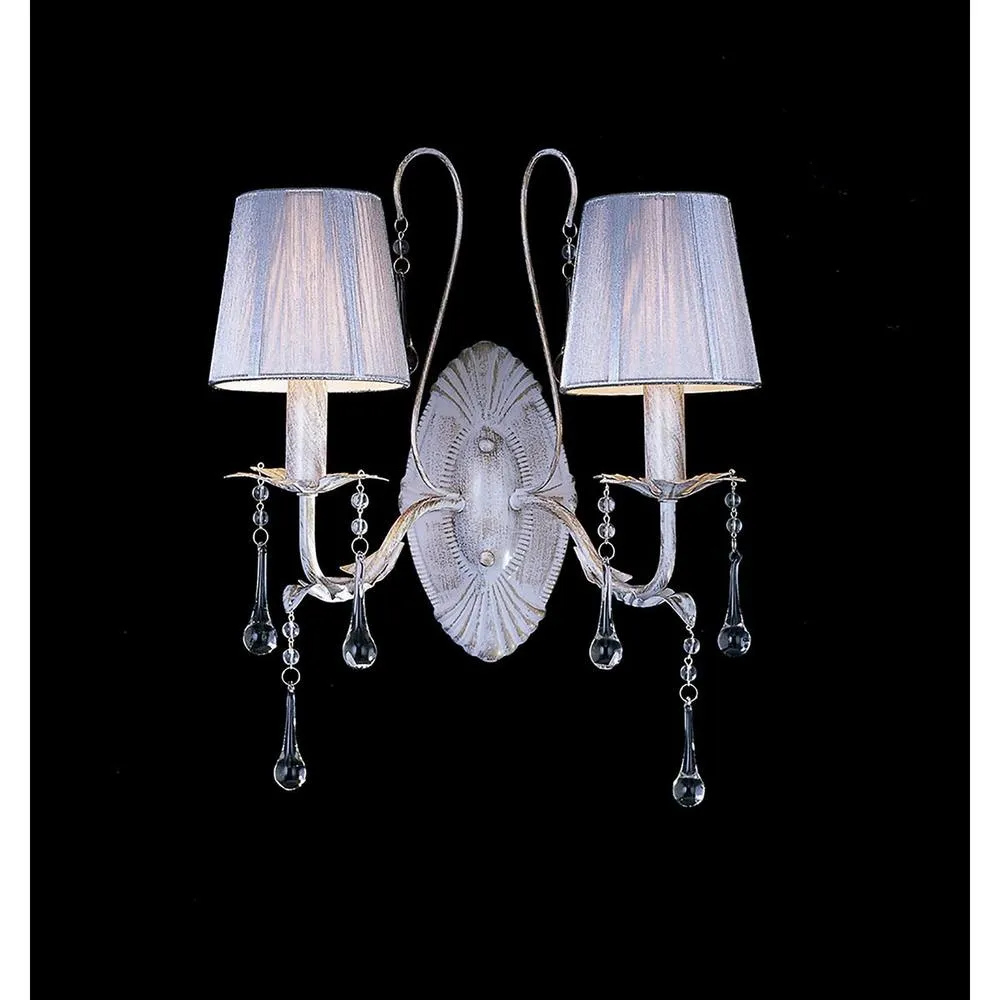 Netlighting Flur Wall Lamp 2 Light E14 White French Gold 2