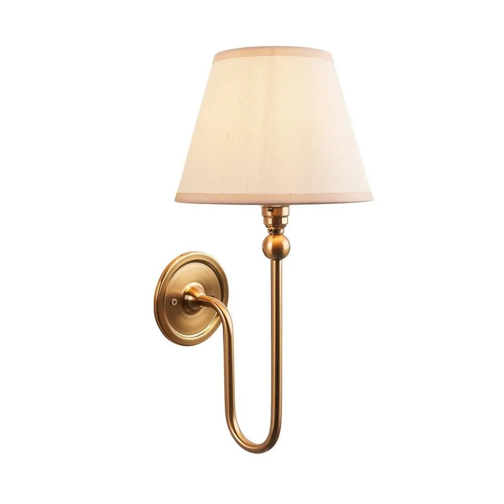 Netlighting Santiago Wall Light Fabric Ivy Shade 20cm B22 in White