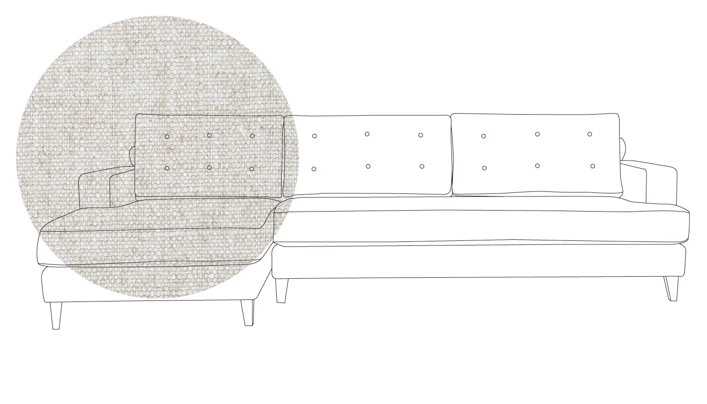 Heal's Mistral Left Hand Corner Sofa Broad Weave Tin Black Feet