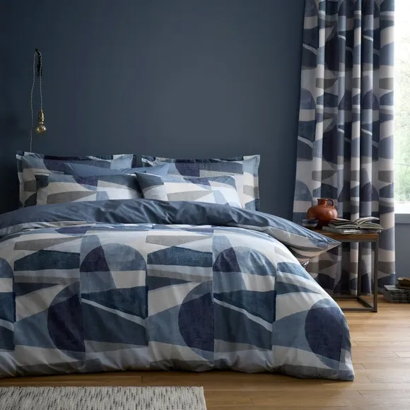 Bronte Geo Polycotton Duvet Cover & Pillowcase Set