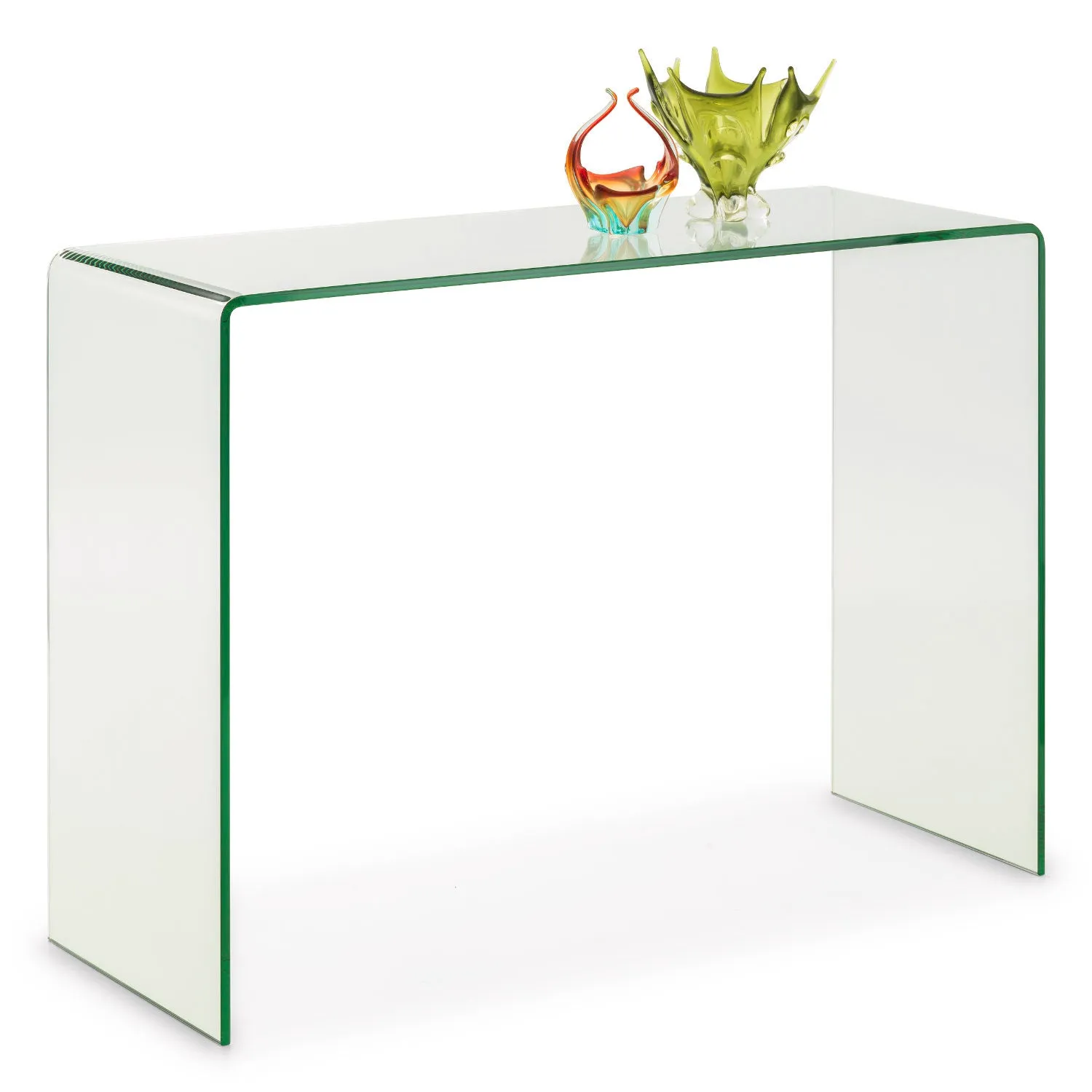 Amali Bent Glass Console Table - Clear Clear