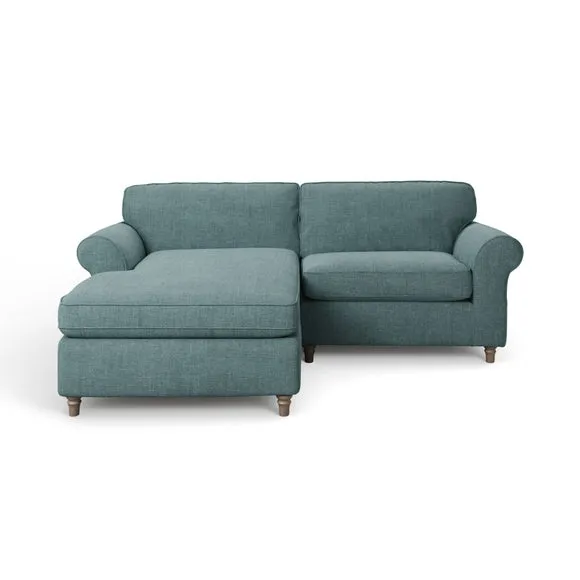 Flori Tonal Plush Chenille Corner Chaise Sofa 6