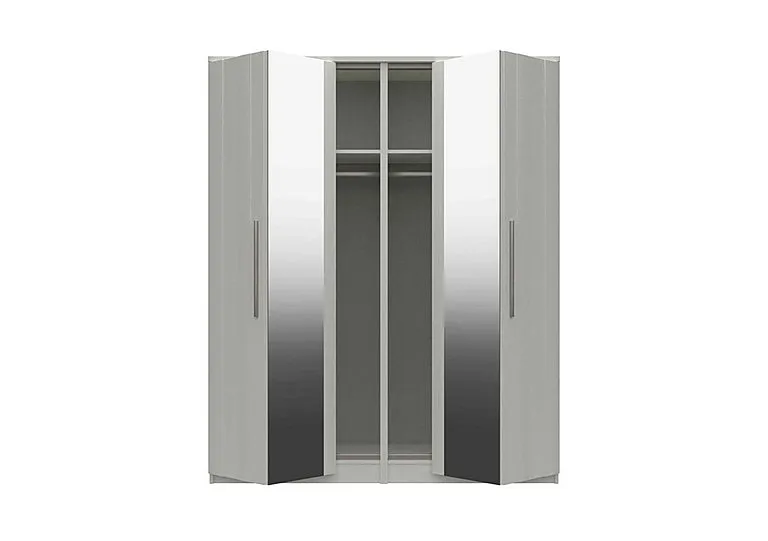 Victoria 4 Door Bifold Wardrobe with Mirrors - White