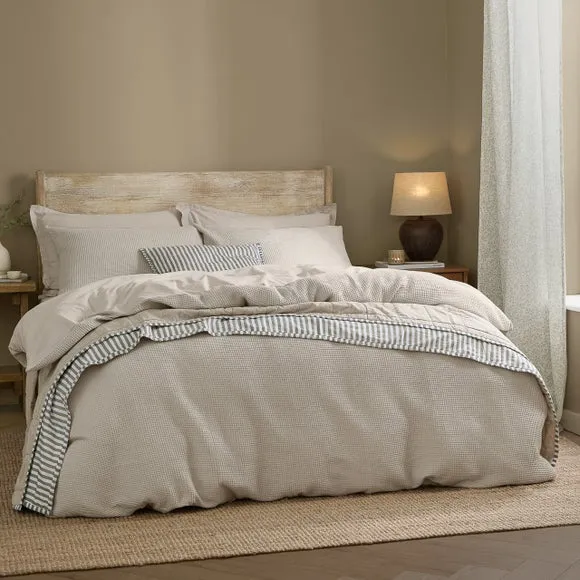 Yard Hebden Waffle 100% Cotton Duvet Cover & Pillowcase Set 1