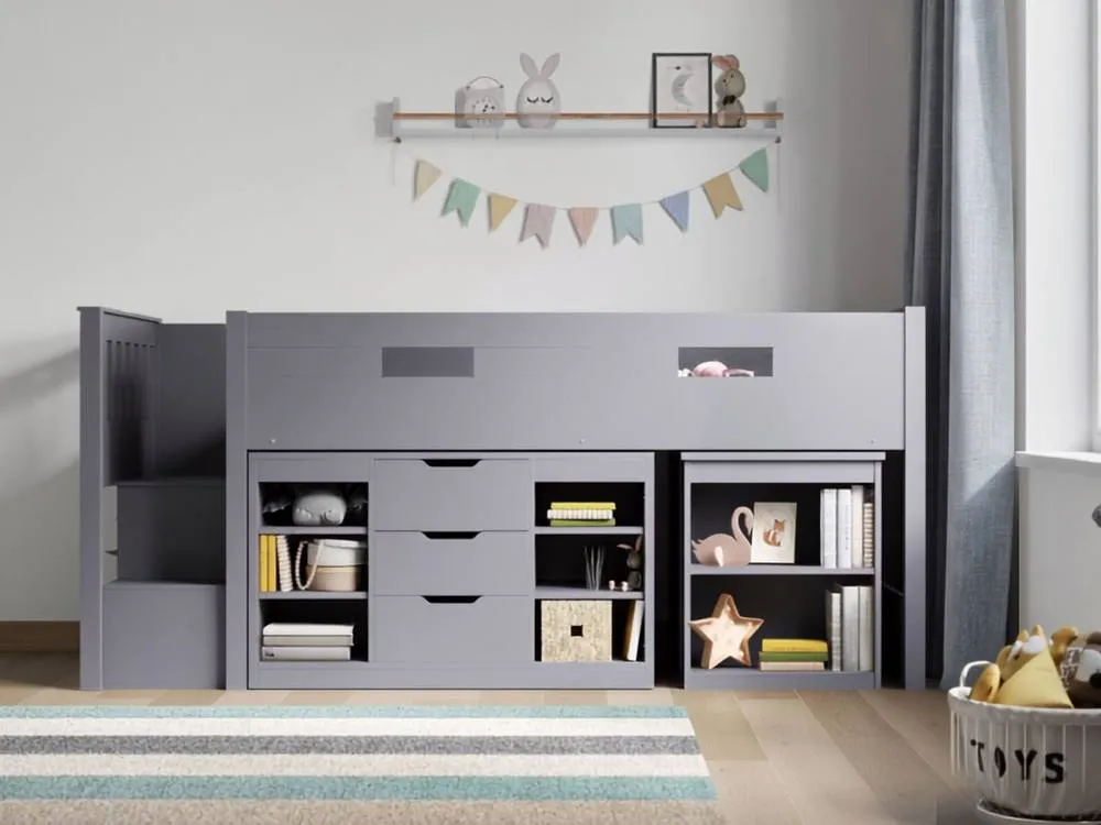 Flair Charlie Drawer Unit with Shelves & 3 Drawers in Grey 3