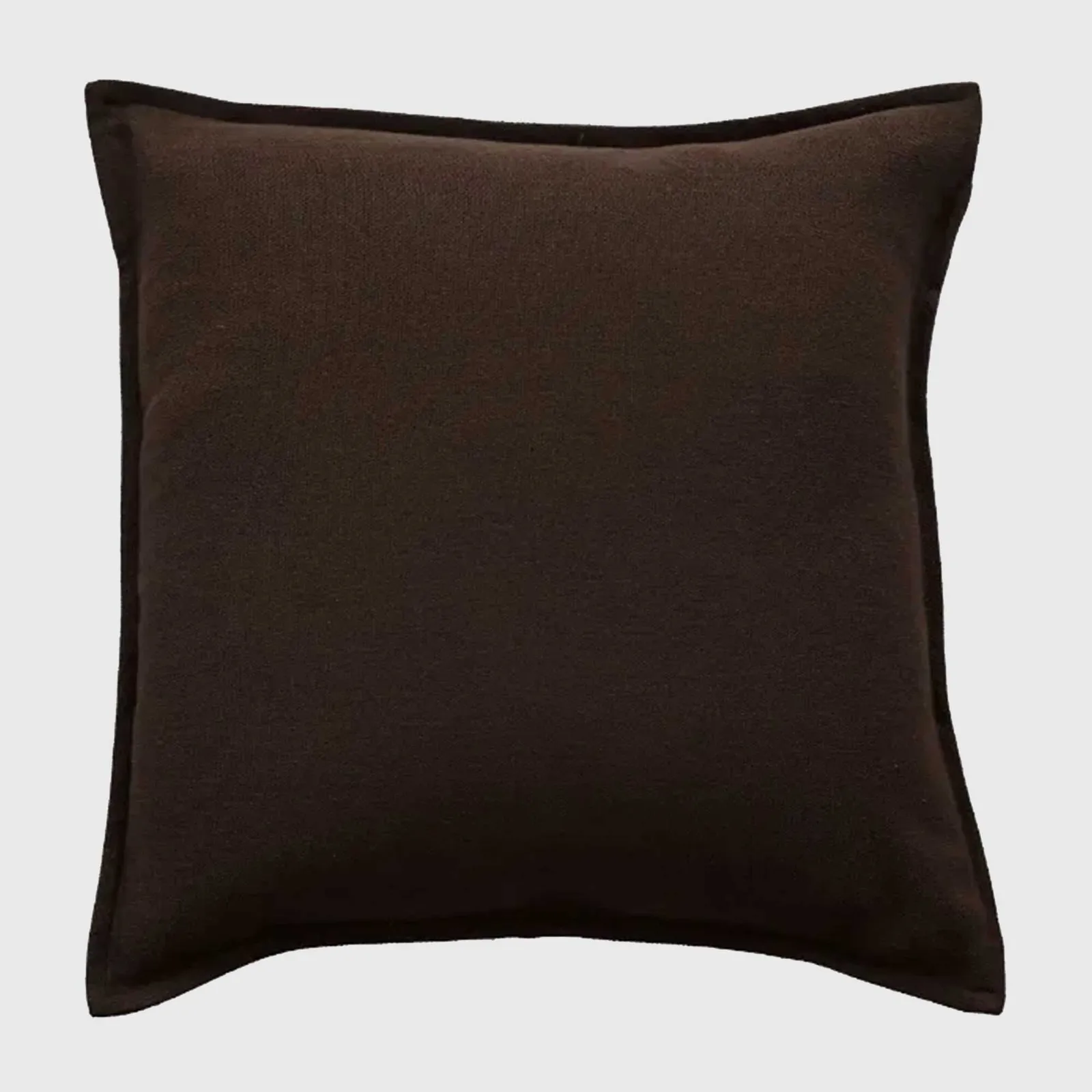 Chocolate Border Cushion, Square, Brown Polyester | Barker & Stonehouse