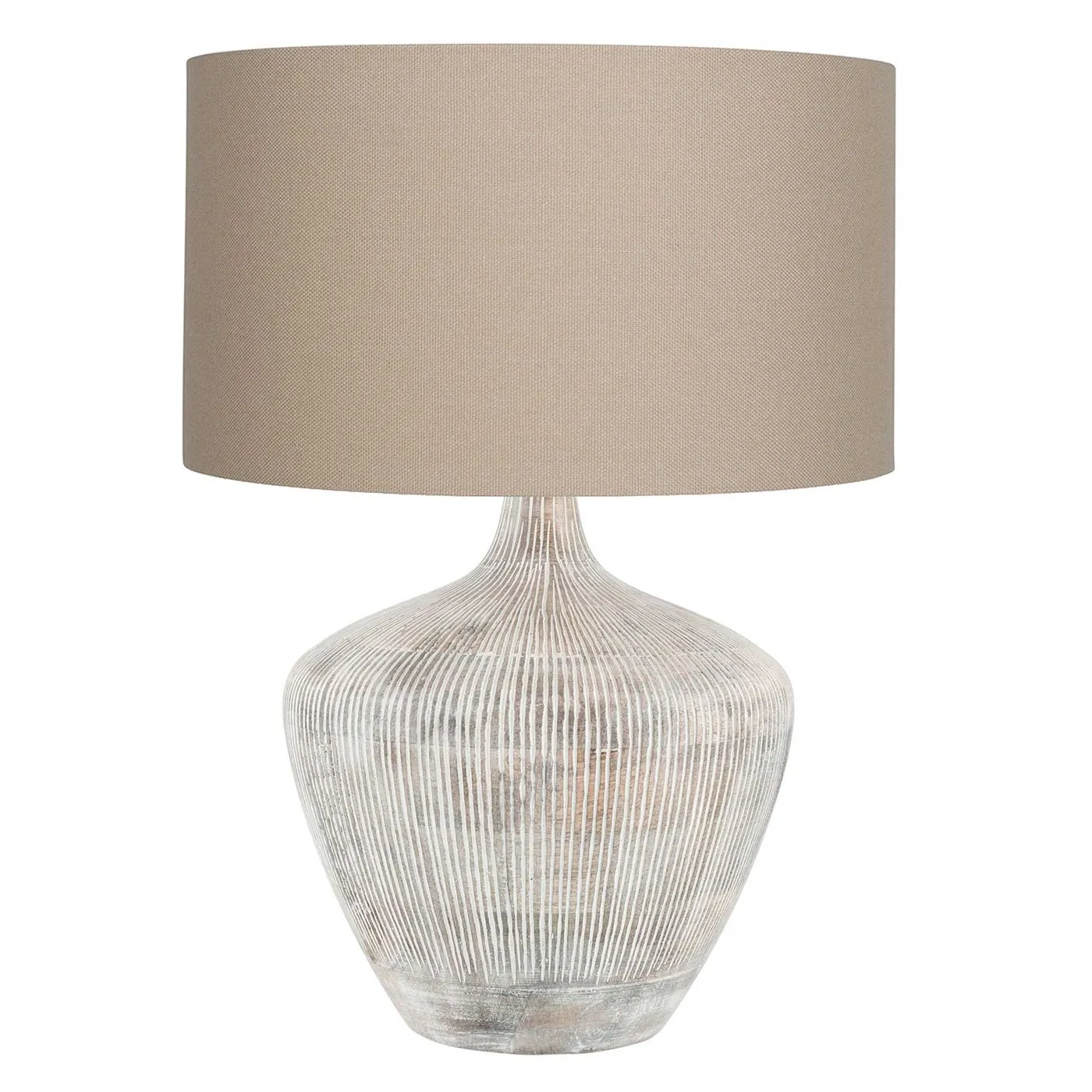 Linear White Wash Table Lamp, White Wash