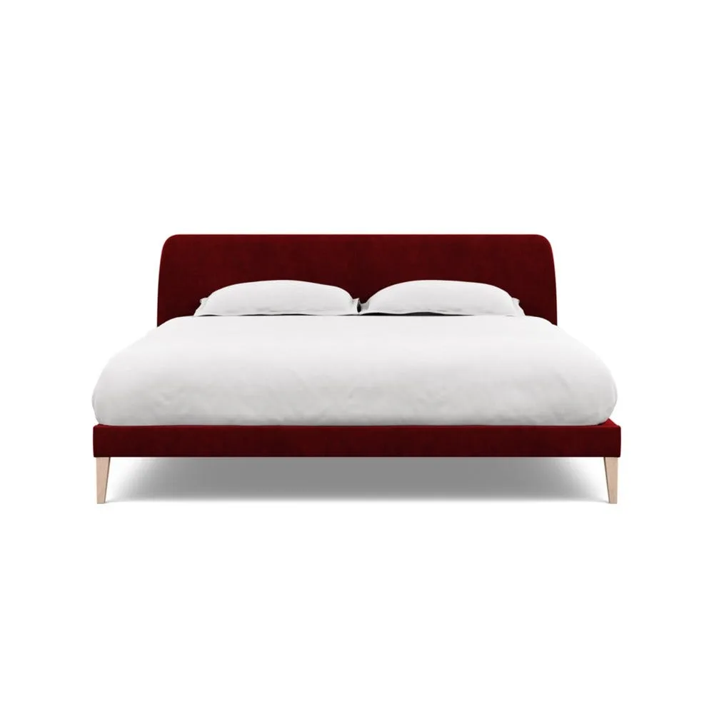 Heal's Wallis Bedstead Super King Smart Luxe Velvet Mulberry Natural Feet 2
