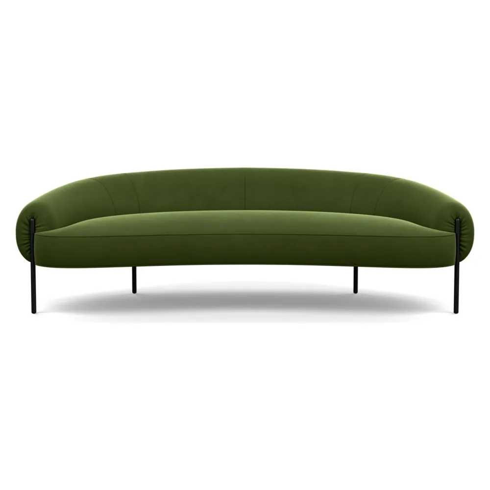 Heal's Isola 3 Seater Sofa Nobilis Velvet Leaf Black Feet 1