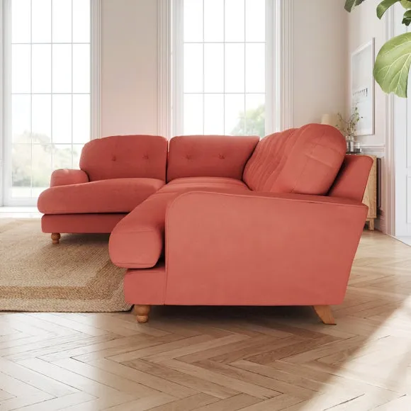 Martha Matte Plush Velvet Full Corner Sofa 2