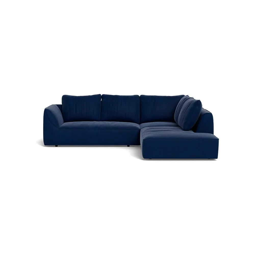 Heal's Morven Right Hand Facing Large Corner Sofa Velvet Midnight 1