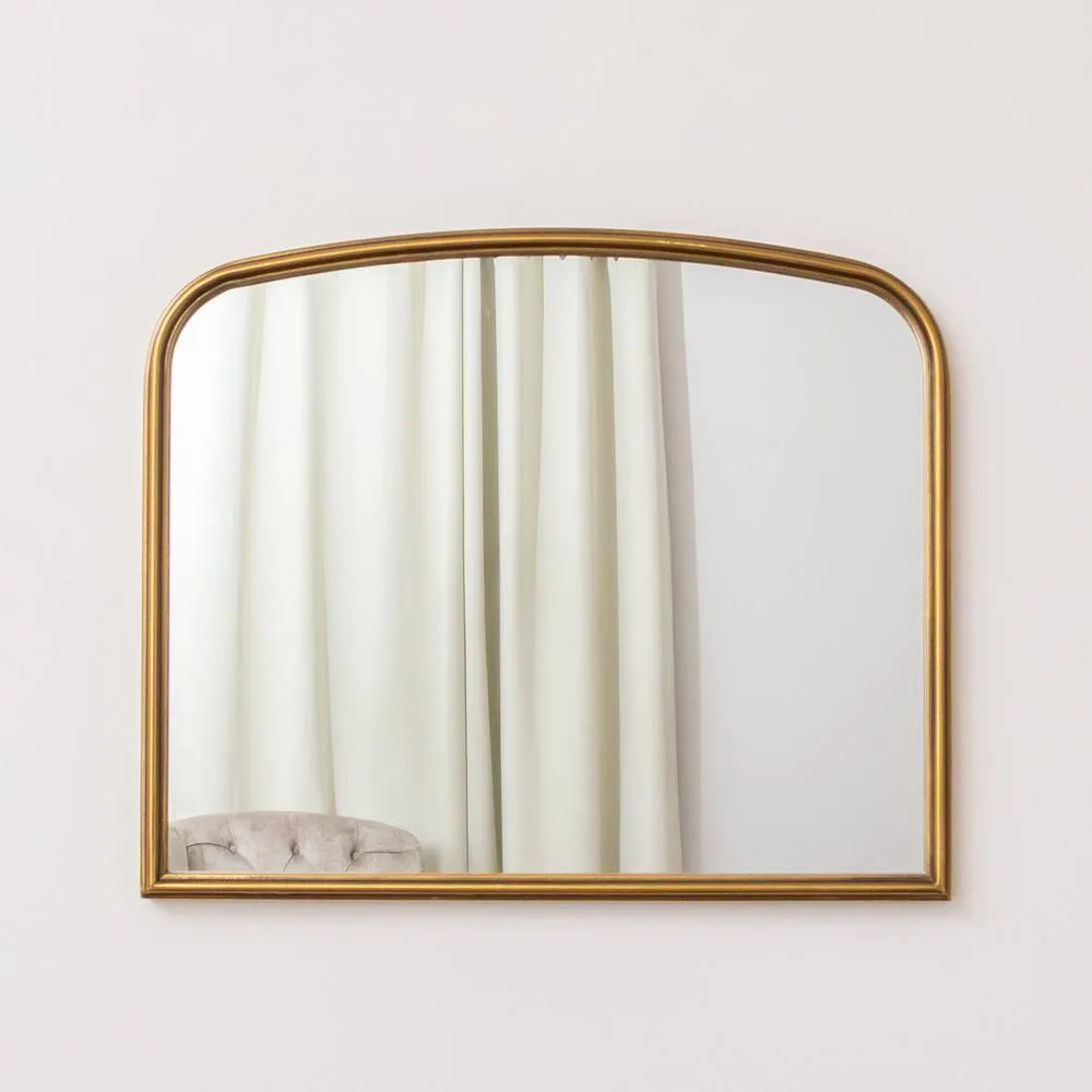 Melody Maison Gold Arched Metal Framed Wall Mirror - 60cm X 40cm 6