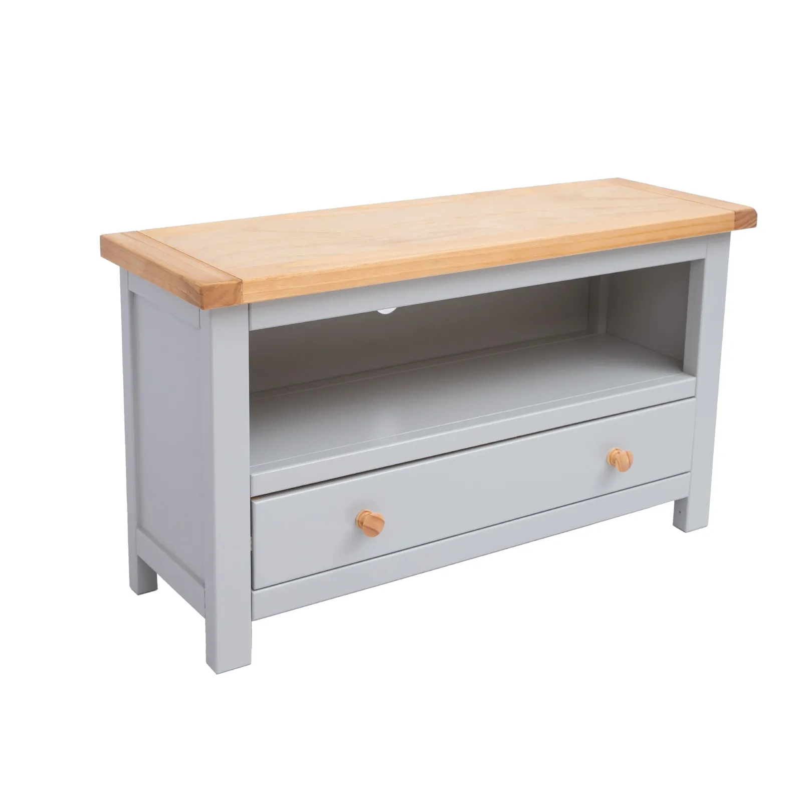 Cabinet Bits Argenta Light Grey 1 Drawer TV Cabinet Wood Knob 3