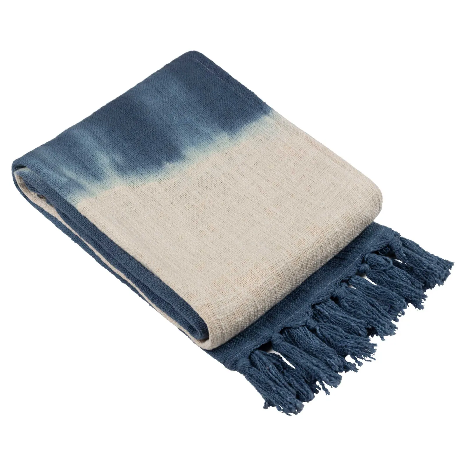 Blue Ombre Throw Blanket Cotton | Barker & Stonehouse