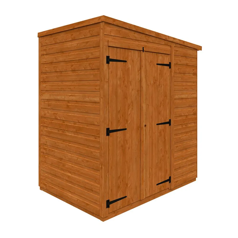 Buttercup Farm 4x6 Flex Pent Double Door Windowless 12mm Flex - L123.8xW175xH203 cm in Burnt Orange