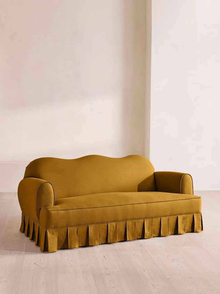 Madelyn Three Seater Sofa, Linen, Turmeric