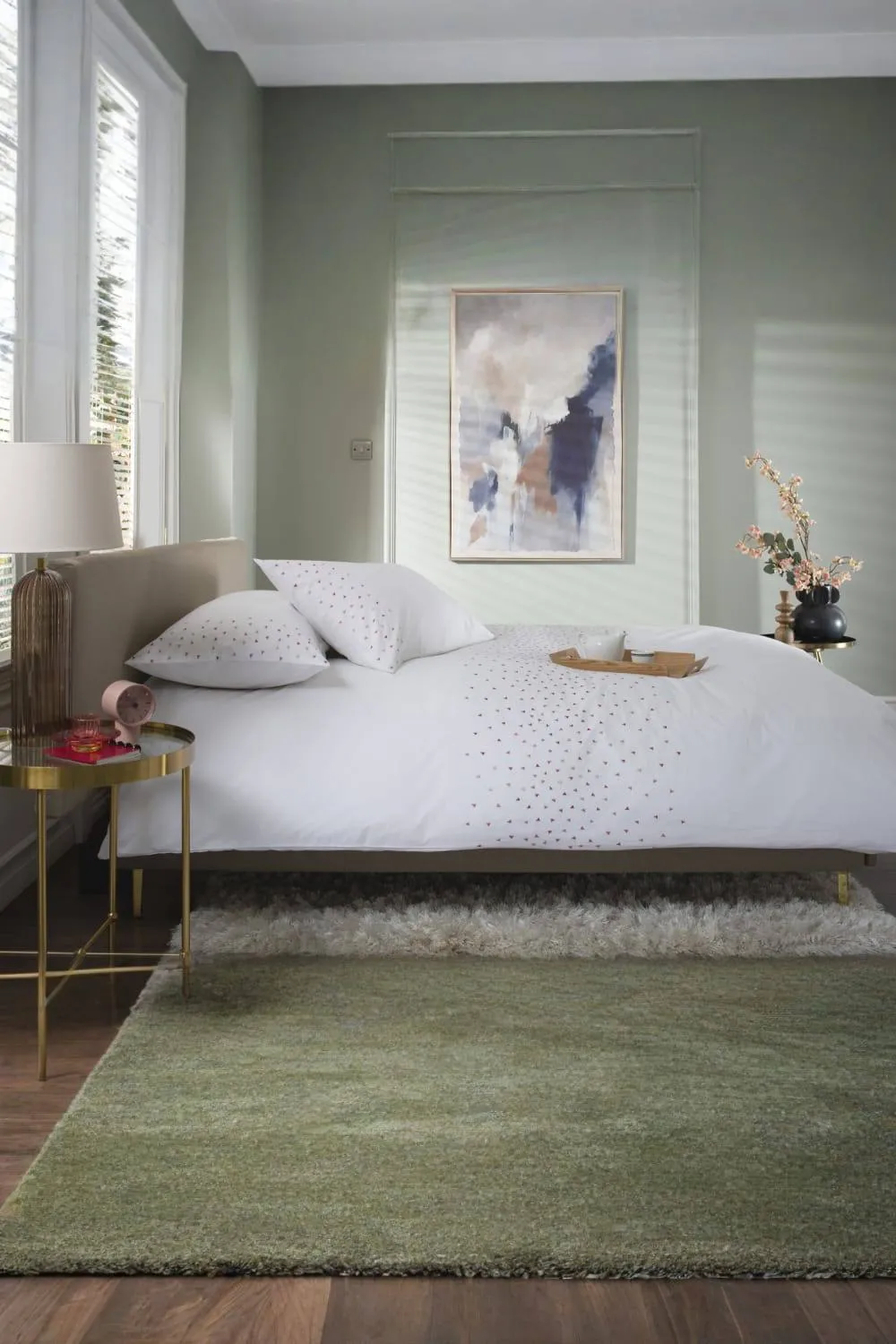 The Lyndon Company Triangles Cotton Duvet Set with Embroidered in White 2