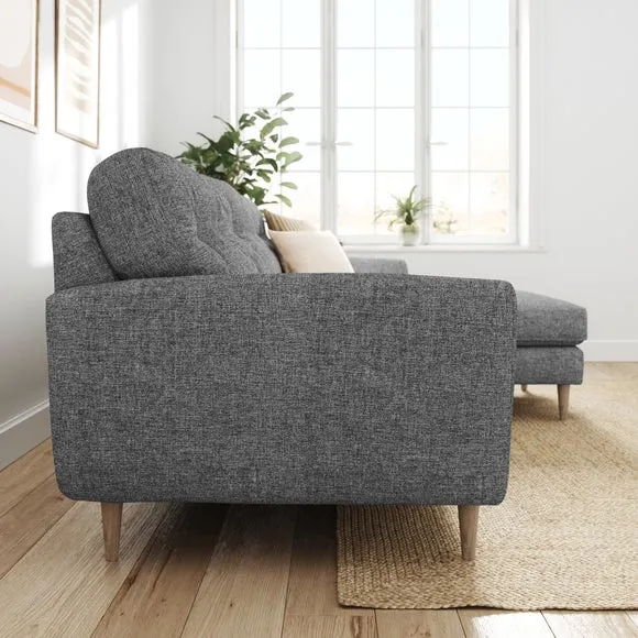 Sven Tonal Weave Large Corner Chaise Sofa 2