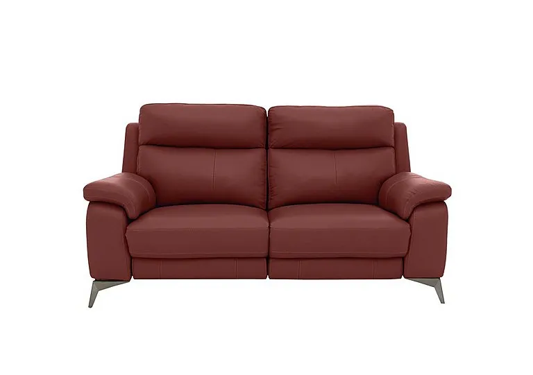 Missouri 2 Seater Leather Recliner Sofa with Power Headrest - BV Deep Red