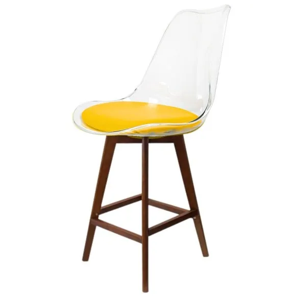 Fusion Living Soho Clear Plastic Bar Stool 2