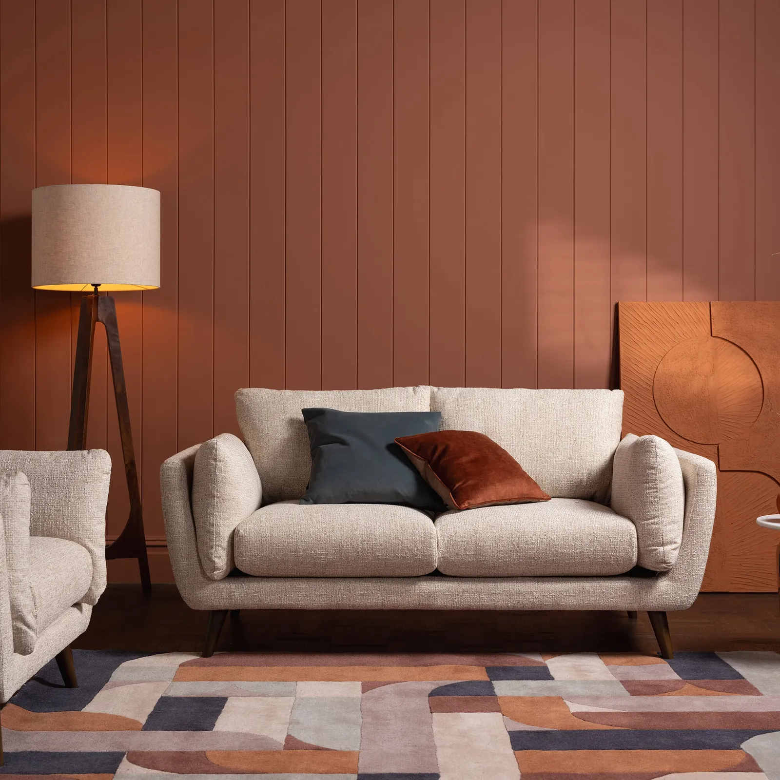 Malmo 2 Seater Sofa, White Fabric | Barker & Stonehouse 2