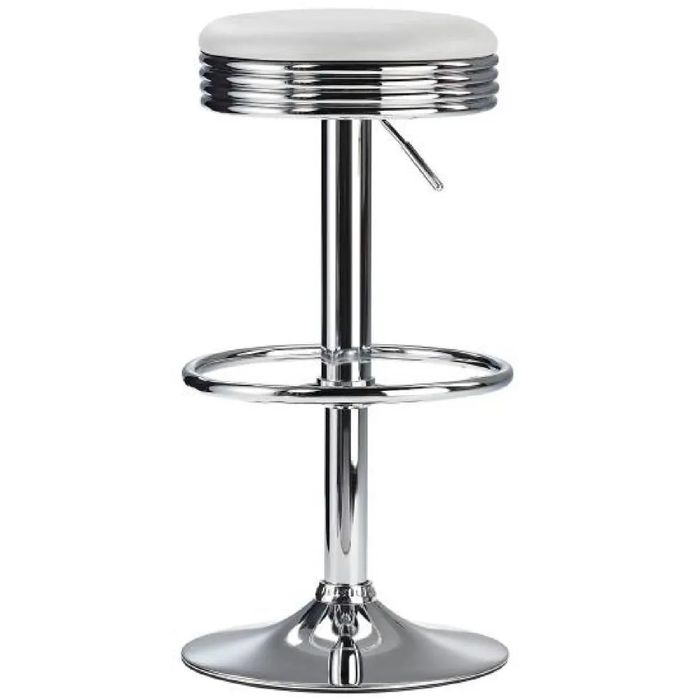 netfurniture Chicago Retro American Diner Kitchen Bar Stool White Adjustable Height 3
