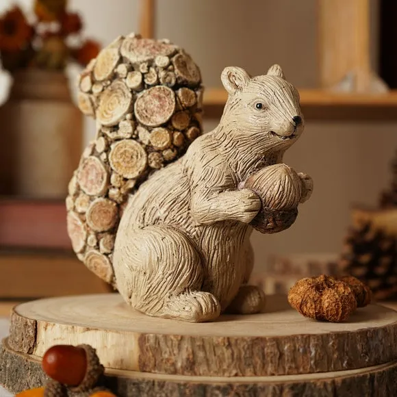 Country Living Wood Effect Squirrel Ornament