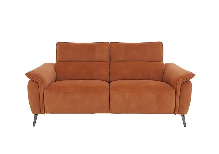 Jude Fabric 3 Seater Recliner Sofa with Headrests and Power Lumbar - Dexter Pumpkin