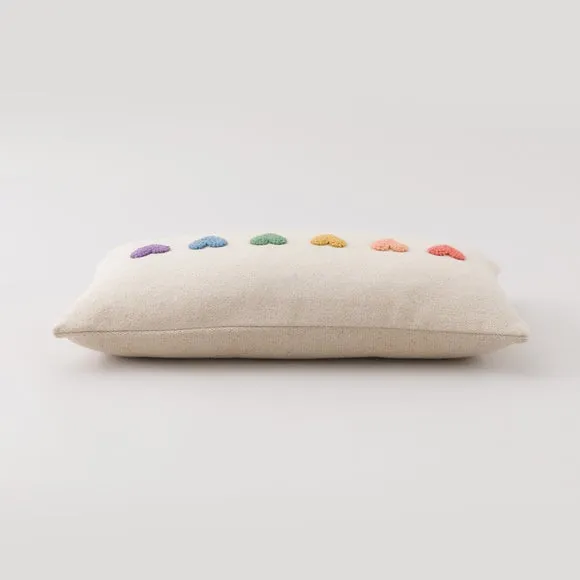 Knotted Rainbow Hearts Rectangular Cushion 4