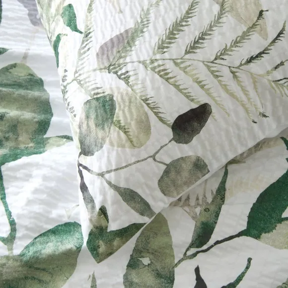 Foliage Seersucker Duvet Cover and Pillowcase Set 5