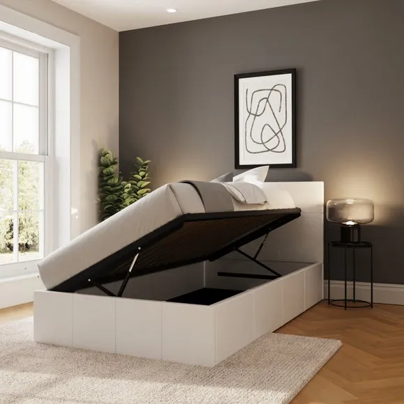 Side Lift Ottoman Bed, Faux Leather 2