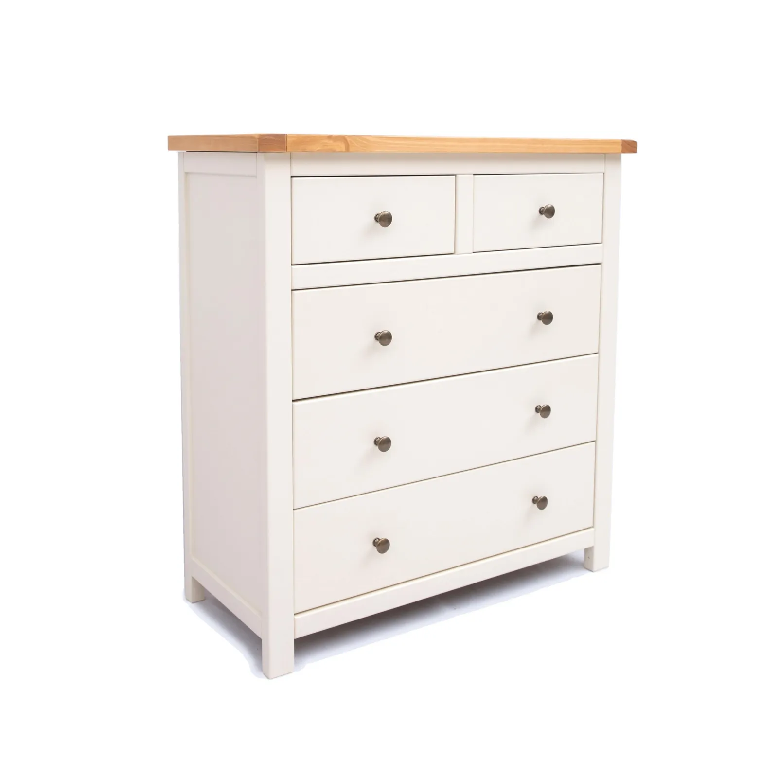 Cabinet Bits Maggiori 5 Drawer Chest of Drawers Brass Knob in Off-White 2