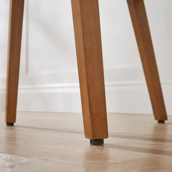 Agnes Carver Dining Chair, Olive Green Striped Fabric 3