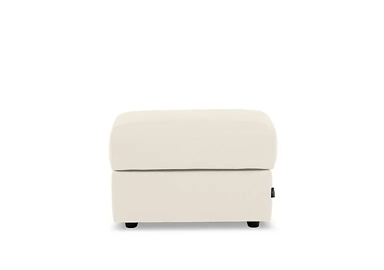 Marconi Rectangular Leather Storage Footstool - Torello Bianco Puro