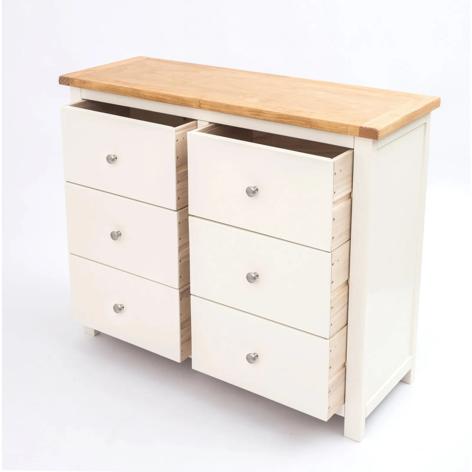 Cabinet Bits Maggiori 6 Drawer Chest of Drawers Chrome Knob in Off-White 4