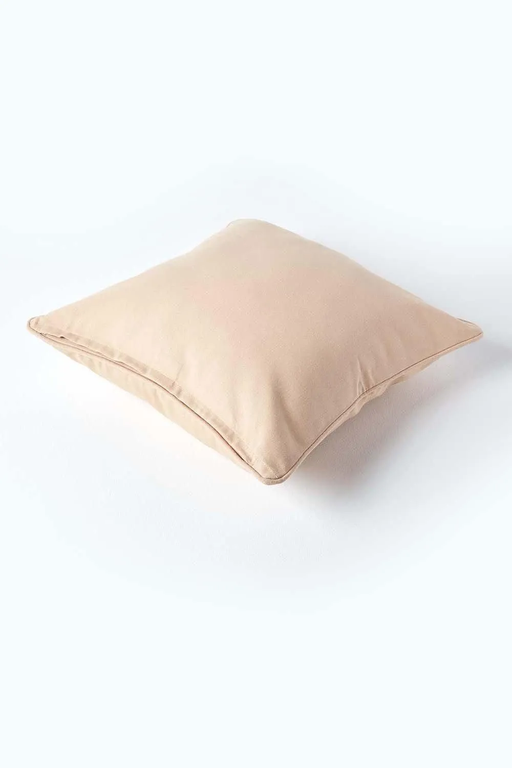 Homescapes Cotton Plain Cushion Cover in Beige 3