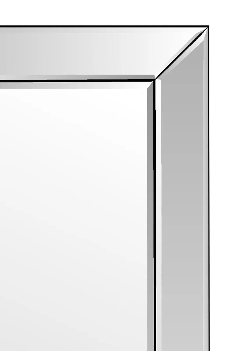 MirrorOutlet Horsley All Glass Modern Large Wall Mirror 137 x 107 CM in Silver 6