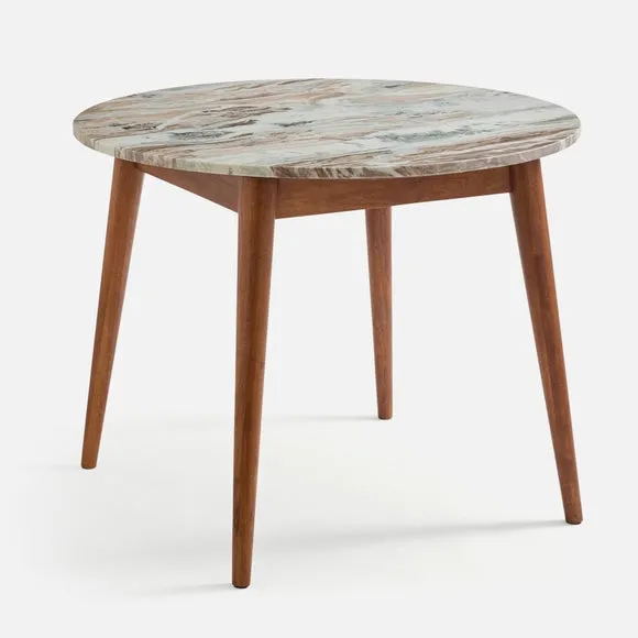 Thea Round Dining Table, Marble and Mango Wood 6