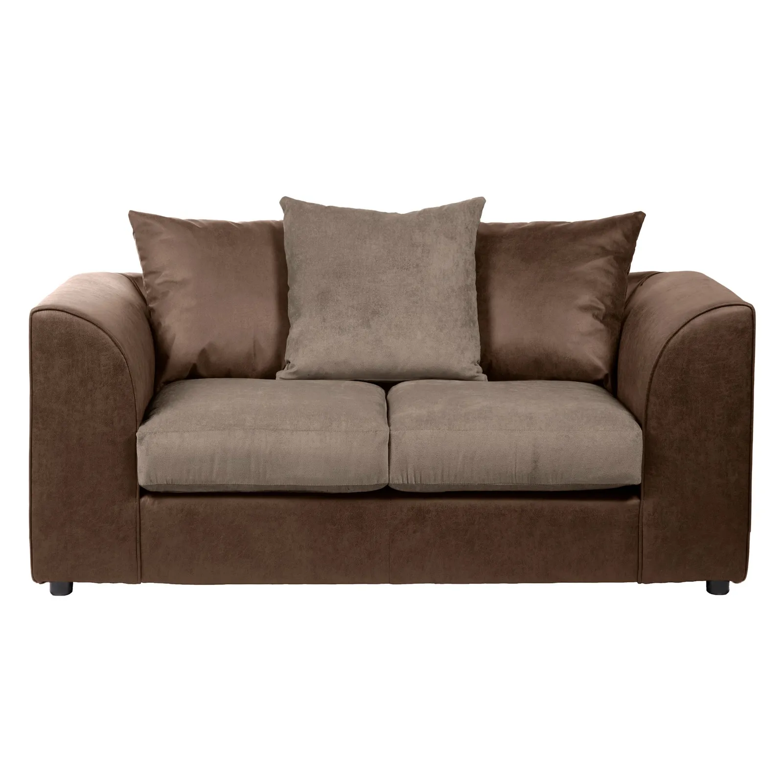 Blake Fabric Combo 2 Seater Sofa Brown