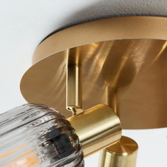 Riley Mid Century Ribbed 3 Light Spotlight 4