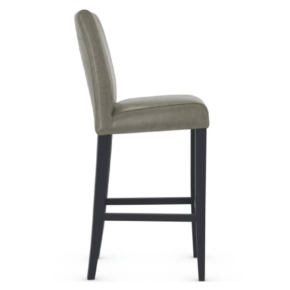 netfurniture Charroney Grey Leather Kitchen Breakfast Bar Stool Padded Assembled 6