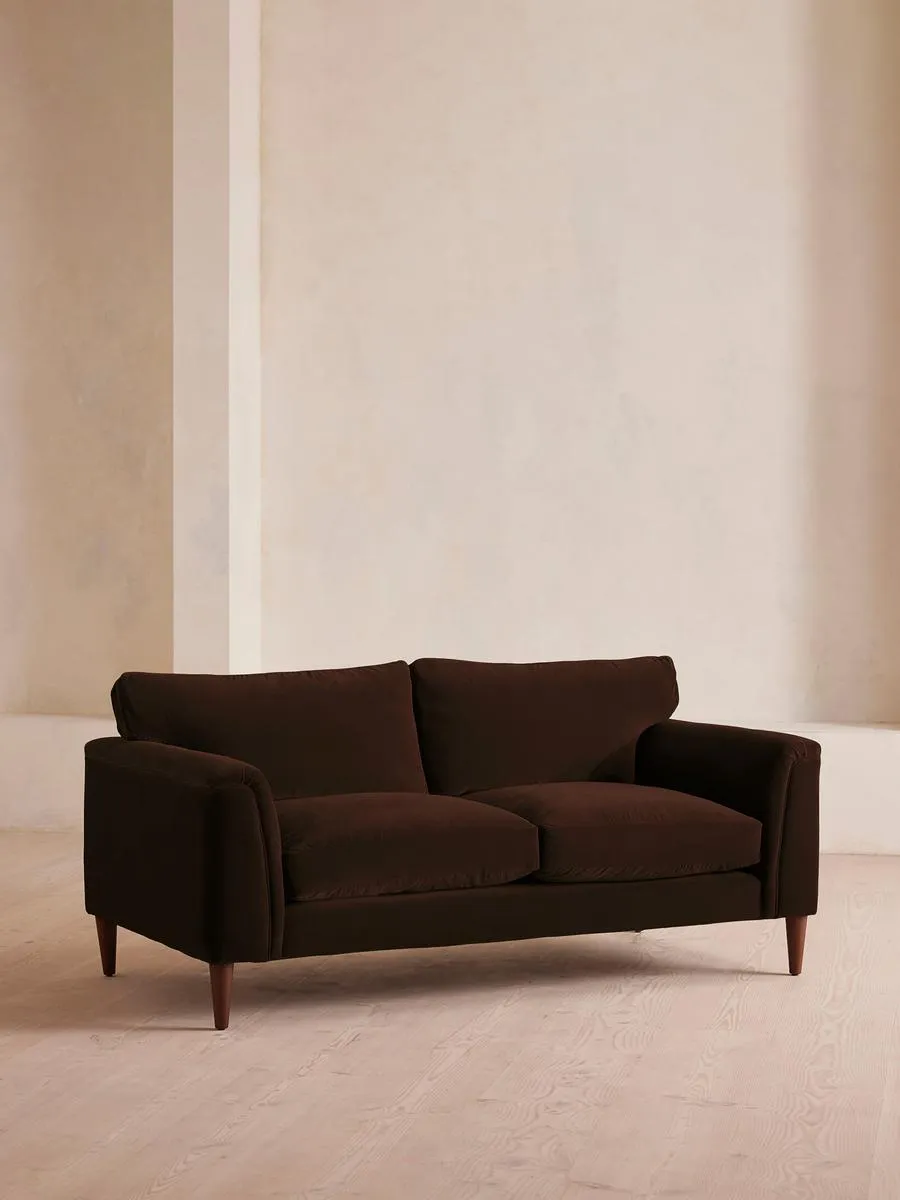 Reya Two Seater, Sofa, Velvet, Chocolate