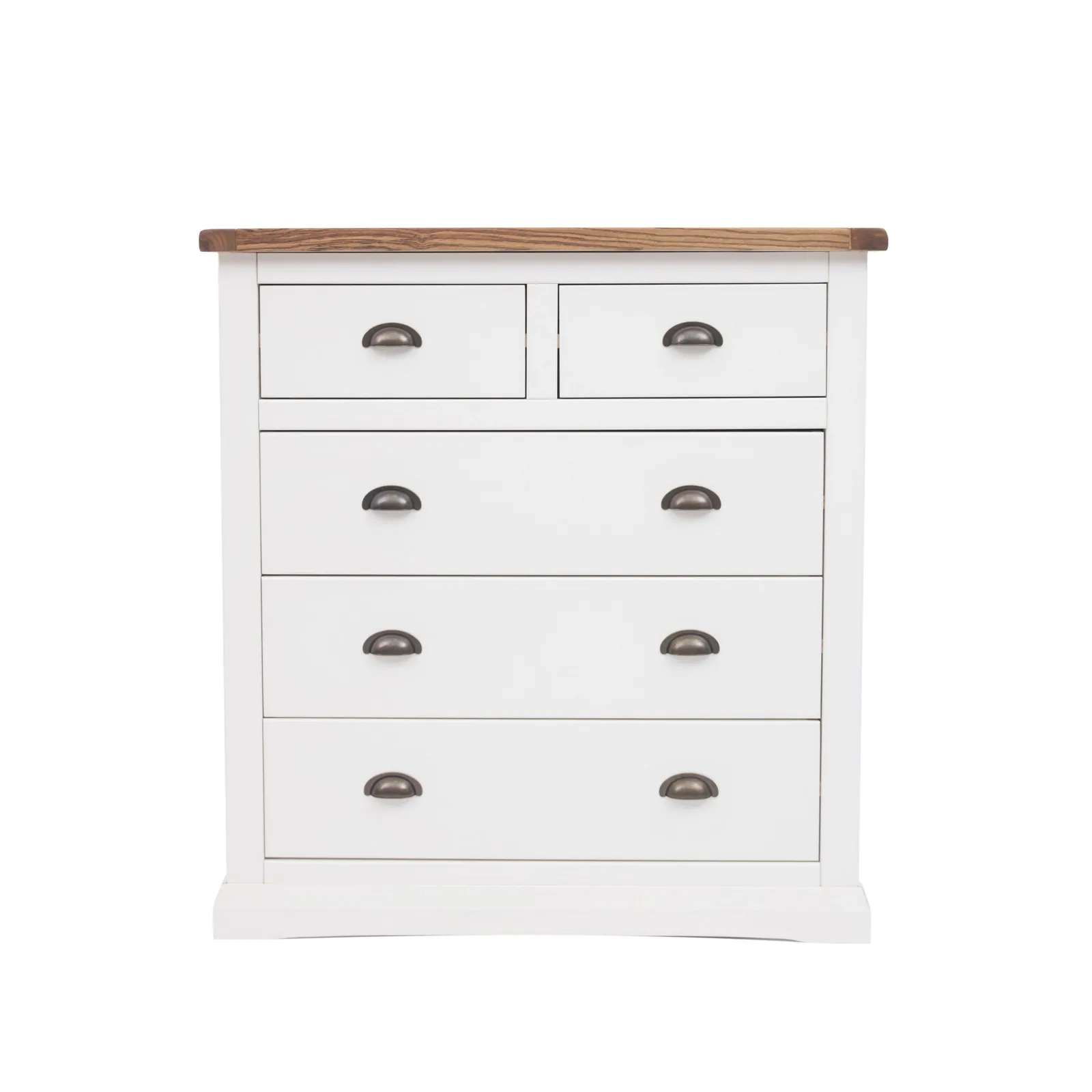 Cabinet Bits Cosenza 5 Drawer Chest of Drawers Brass Cup Handle in Off-White